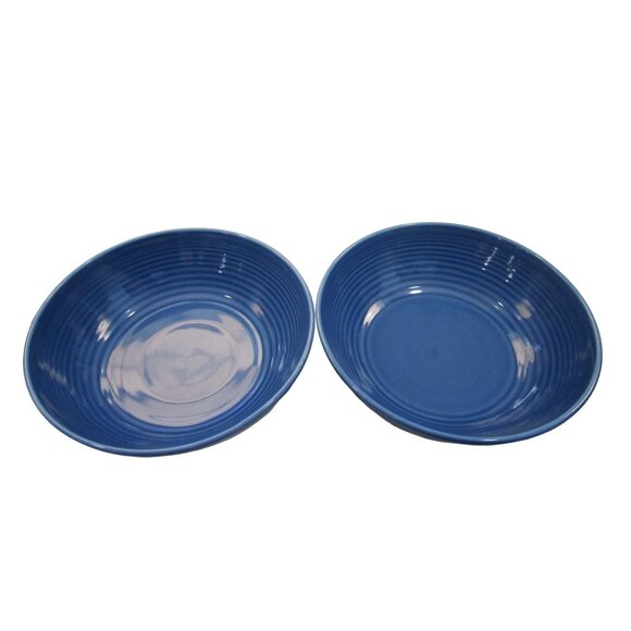 Gordon Ramsay Royal Doulton Denim Maze Bowls A Pair Embossed Rings 2013 GUC - Picture 4 of 10
